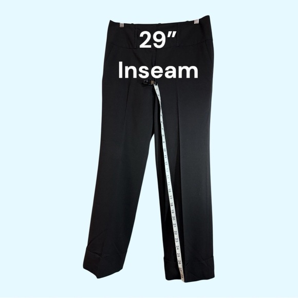 Larry Levine Stretch Petite Dress Slacks Black with Cuff Pant Legs Size 6P - Picture 2 of 10